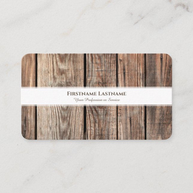 Modern rustik inredingsdesign vit rand visitkort (Framsida)