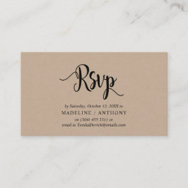 Modern Rustik Kraft, Svart teckensnitt, RSVP svar Tilläggskort