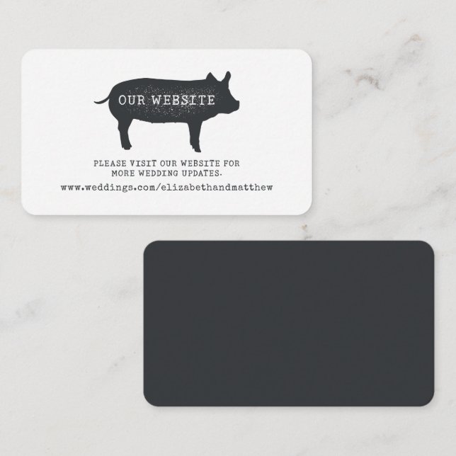 Modern Rustik Landlig Bröllopshemsida för Bondgård Tilläggskort (Fram/baksida)