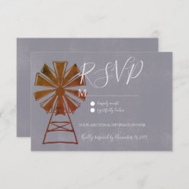 Modern Rustik Landsbyls Väderkvarn Sten Inbjudningar