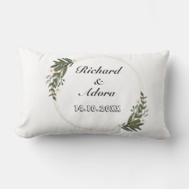 Modern Rustik Monogram Anpassad Familjenamn Salvia Lumbarkudde