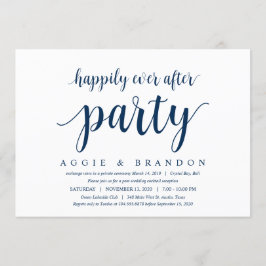 Modern Rustik Mysig, Marinblå, Bröllop Elopement Inbjudningar