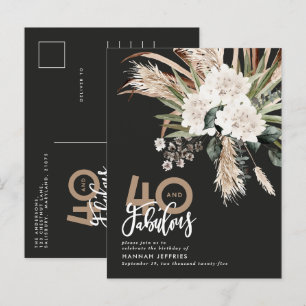 Modern rustik pampas eucalyptus 40 och fantastiska meddelande vykort