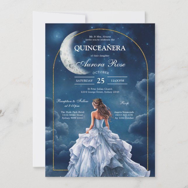 Modern Rustik Quinceanera Inbjudan (Framsida)