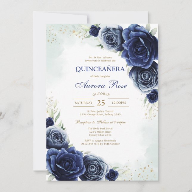 Modern Rustik Quinceanera Inbjudan (Framsida)