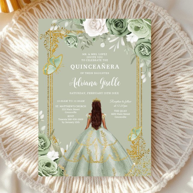 Modern Rustik Quinceanera Inbjudan (Skapare uppladdad)