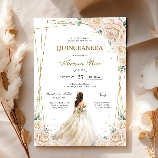 Modern Rustik Quinceanera Inbjudan (Skapare uppladdad)