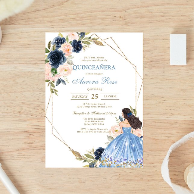 Modern Rustik Quinceañera Inbjudan (Skapare uppladdad)