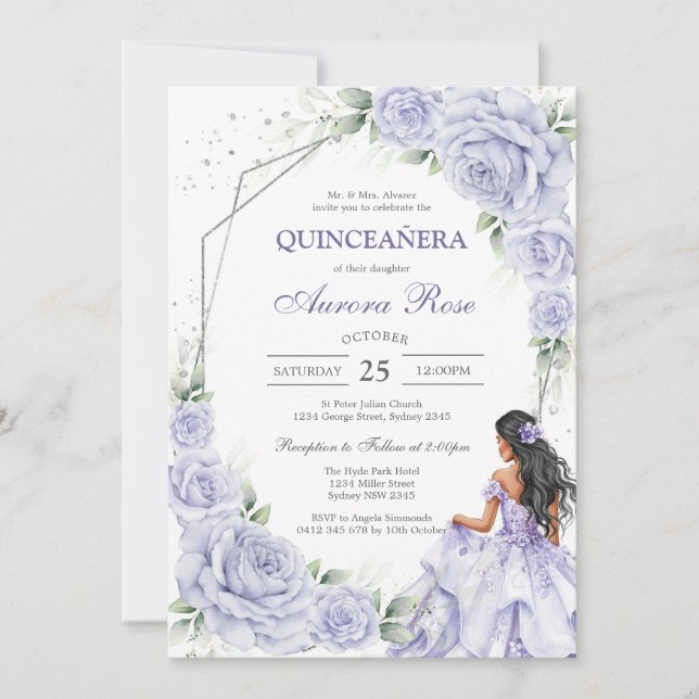 Modern Rustik Quinceañera Inbjudan (Framsida)