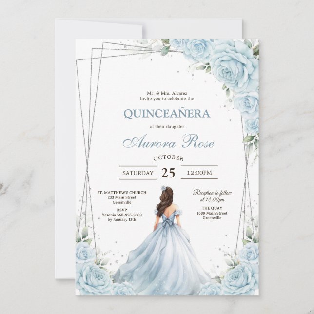 Modern Rustik Quinceanera Inbjudan (Framsida)