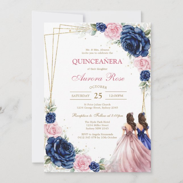 Modern Rustik Quinceanera Inbjudan (Framsida)