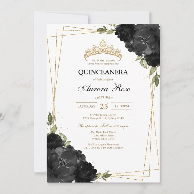 Modern Rustik Quinceañera-inbjudan Inbjudningar (Framsida)