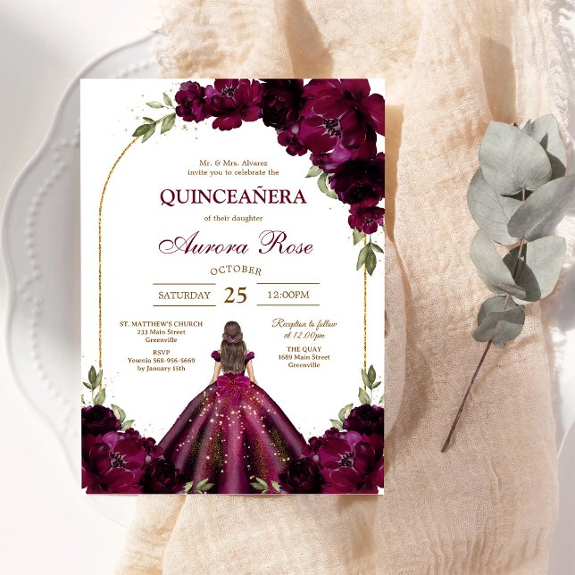 Modern Rustik Quinceañera-inbjudan Inbjudningar (Skapare uppladdad)