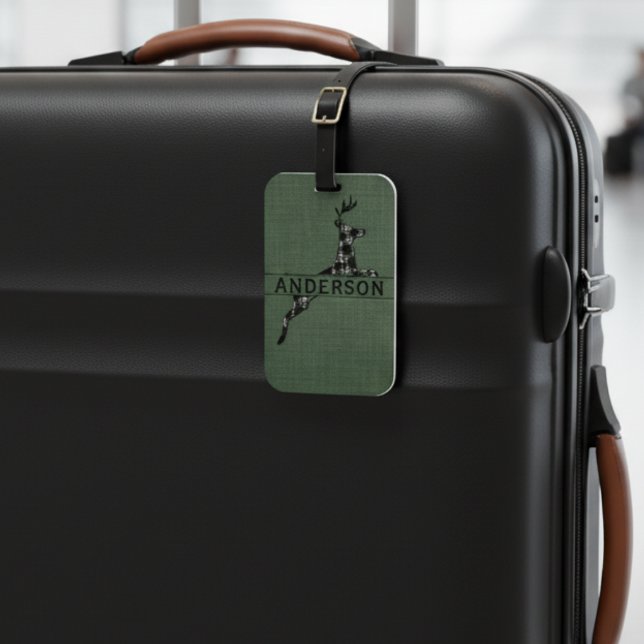 Modern Rustik, svart och vit Hjort Bagagebricka (Skapare uppladdad)