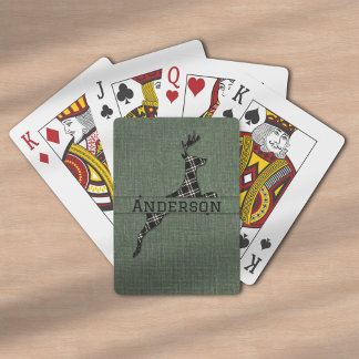Modern Rustik, svart och vit Hjort Casinokort