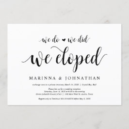 Modern Rustik, Svart skrift, Bröllop på flykt Inbjudningar