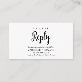 Modern Rustik, Svart Skrift, RSVP svara Tilläggskort