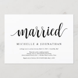 Modern Rustik, Svart skript, Bröllop  Inbjudningar