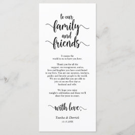 Modern Rustik, svart, Ställe-tack-kort Program