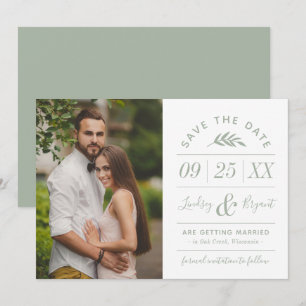 Modern Rustik Typography Photo Save Date Invit Inbjudningar