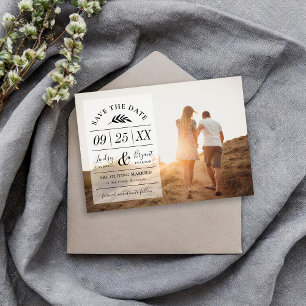Modern Rustik Typography Photo Save the Date