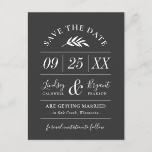 Modern Rustik Typography Photo Save the Date Meddelande Vykort