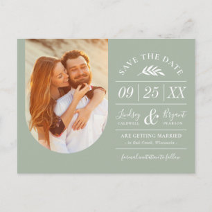 Modern Rustik Typography Photo Save the Date Meddelande Vykort