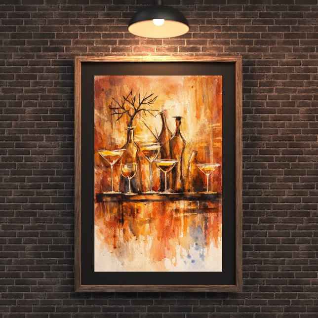 Modern Rustik Vattenfärg Bar Konst Väggdekor Poster (Skapare uppladdad)