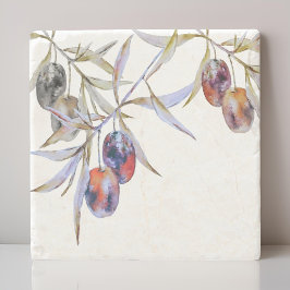 Modern Rustik Watercolor Olive Gren Stenunderlägg