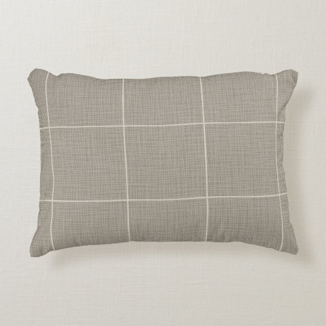 Modern Rustik Windows-fönsterruta, inlagt Linen-Gr Prydnadskudde (Framsidan)