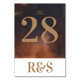 Modern Rusty Art Big Monogram fet, enkelt Bröllop Bordsnummer