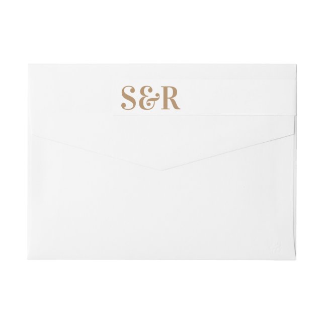 Modern Rusty Big Monogram fet enkel Bröllop Etikettband (Baksidan)