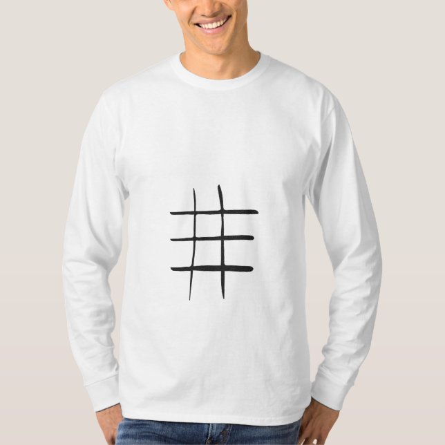 Modern Rutdesign Långärmad för Stylish Komfort T Shirt (Framsida)