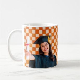 Modern Rutig Anpassad Porträttfoto Examen Kaffemugg