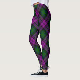 Modern rutig fuchsia lila & grön leggings