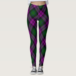 Modern rutig fuchsia lila & grön leggings