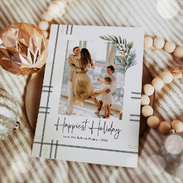 Modern rutig tryckt julkort för foton