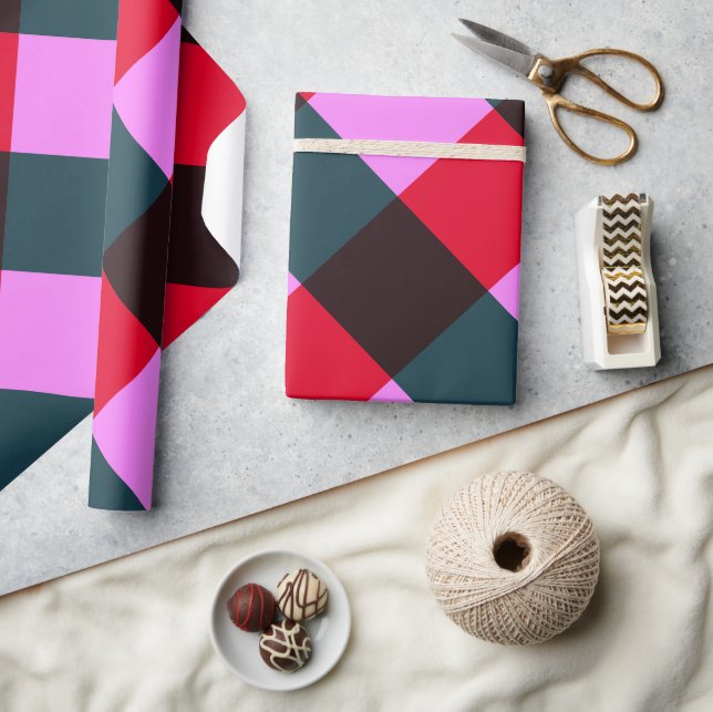 Modern Rutigt Inpackningspapper Presentpapper (Hantverk)