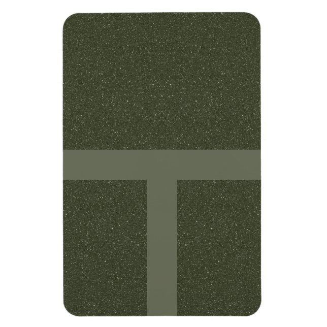 Modern Rutnät Mossgrön Magnet – Kan anpassas (Vertikal)