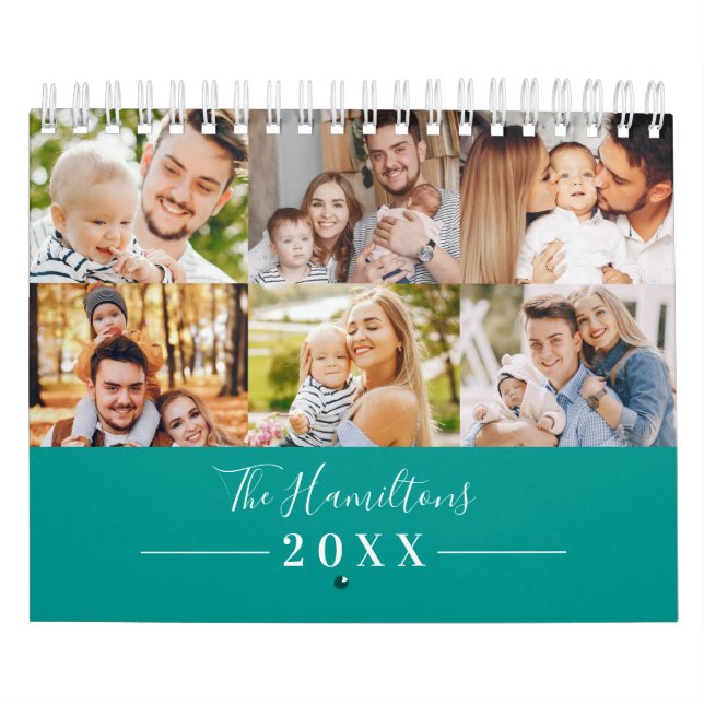 Modern rutnätscollage Foto Familj 2022 Kalender (Omslag)