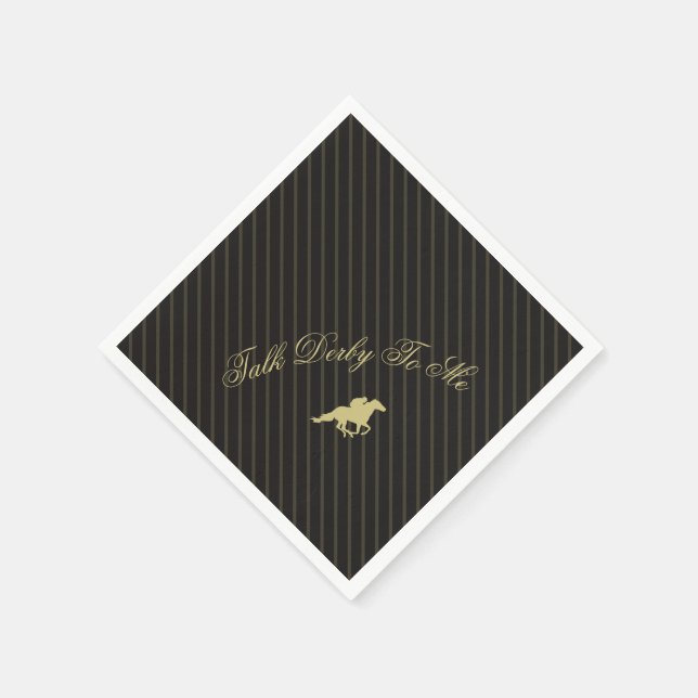 Modern Rygg & Guld Randig Galopptävling Festlig De Pappersservett (Hörn)