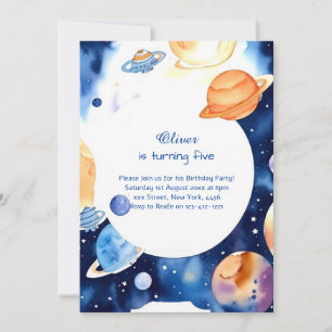 Modern Rymden Stardust Birthday Inbjudningar