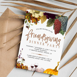 Modern ryska vänner Thanksgiving party Inbjudningar