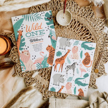 Modern Safari Animals Vild 1:a födelsedagen Party