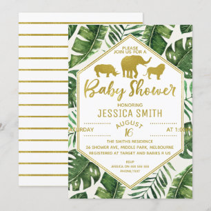 Modern safari Baby Shower-inbjudan till barnvakt Inbjudningar