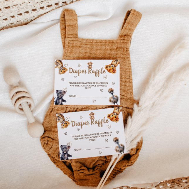 Modern Safari Djur Blöja Lotteri Tilläggskort (Skapare uppladdad)