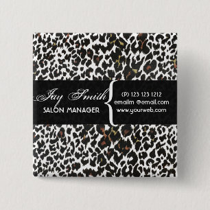 Modern Safari Salons Hair Business Namn bricka Knapp