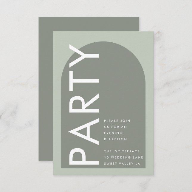 Modern Sage Arch Moss Abstrakt Japandi Minimalism Tilläggskort (Fram/baksida)
