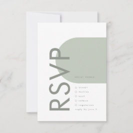 Modern Sage Båge Moss Abstrakt Japandi Minimalism OSA Kort