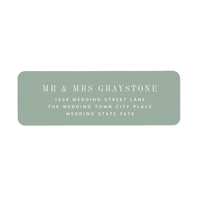 Modern Sage Bröllop Return-adressetikett Returadress Etikett (Framsidan)